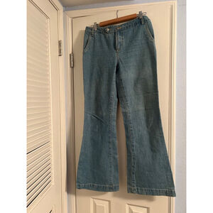 Vintage Metrostyle Wide Leg Flare Jeans Size 6 Light Wash Cotton Denim